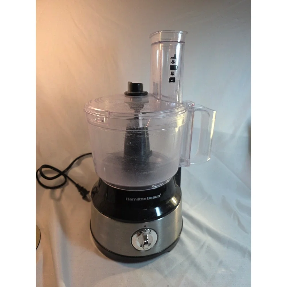 Hamilton Beach Food Processor Stainless Steel Black 2-Speed Pulse S-Blade